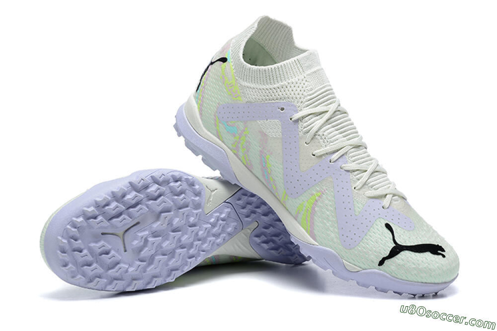 Puma Future Ultimate TF Artificial Turf Soccer Shoes - White/Yellow/Purple/Black 4