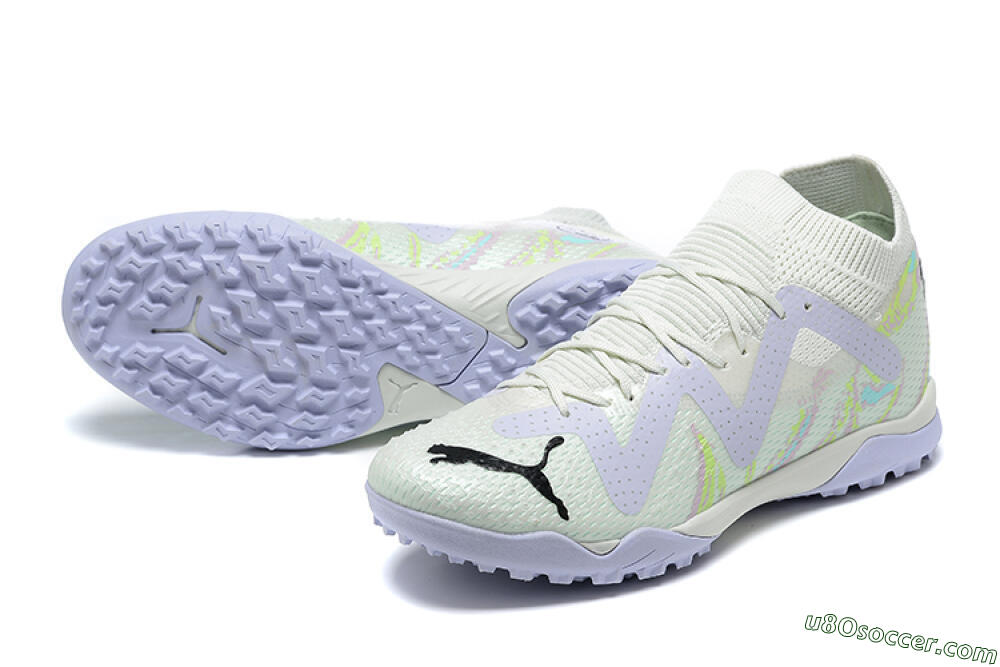 Puma Future Ultimate TF Artificial Turf Soccer Shoes - White/Yellow/Purple/Black 3