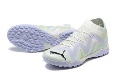 Puma Future Ultimate TF Artificial Turf Soccer Shoes - White/Yellow/Purple/Black