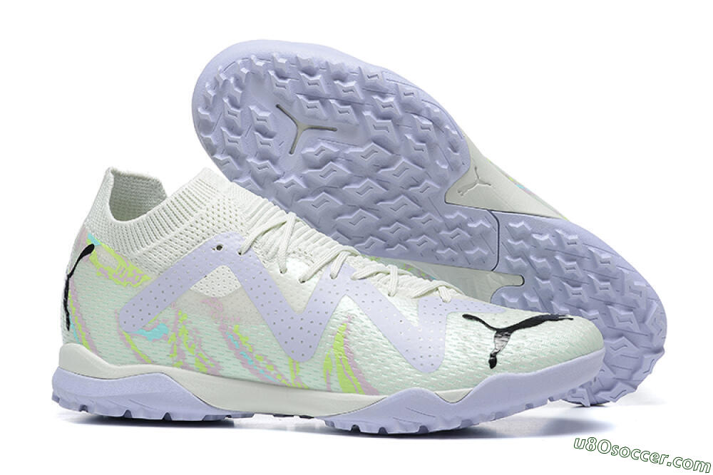 Puma Future Ultimate TF Artificial Turf Soccer Shoes - White/Yellow/Purple/Black 1