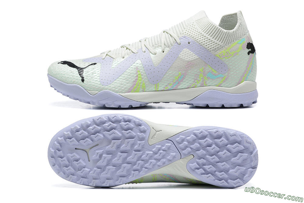Puma Future Ultimate TF Artificial Turf Soccer Shoes - White/Yellow/Purple/Black 0