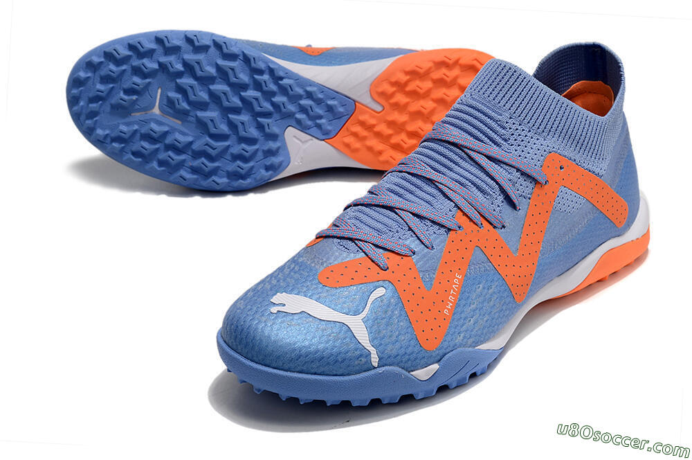 Puma Future Ultimate TF Artificial Turf Soccer Shoes - Blue/Orange/White 3