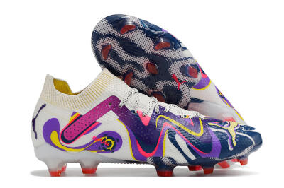 Puma Future Ultimate FG Firm Ground Soccer Cleats - White/Rainbow