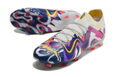 Puma Future Ultimate FG Firm Ground Soccer Cleats - White/Rainbow