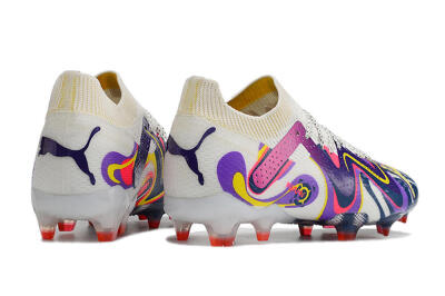 Puma Future Ultimate FG Firm Ground Soccer Cleats - White/Rainbow
