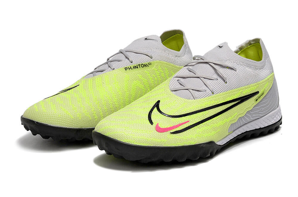 Nike Phantom GX Elite TF Artificial Turf Soccer Shoes - Grey/Yellow/Black 9