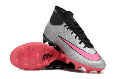 Nike Air Zoom Mercurial Superfly 9 Elite AG Artificial Grass Soccer Cleats - Sliver/Pink/Black
