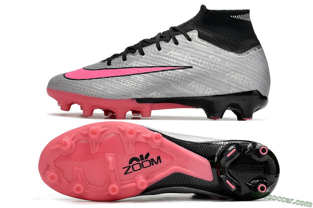 Nike Air Zoom Mercurial Superfly 9 Elite AG Artificial Grass Soccer Cleats - Sliver/Pink/Black 0