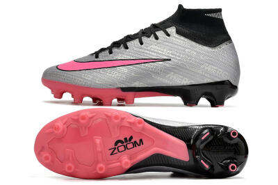 Nike Air Zoom Mercurial Superfly 9 Elite AG Artificial Grass Soccer Cleats - Sliver/Pink/Black