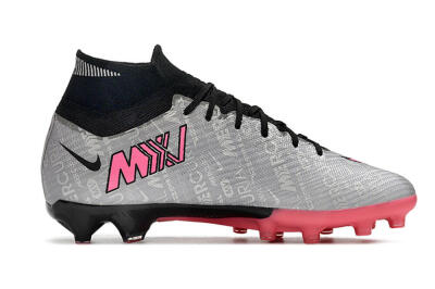 Nike Air Zoom Mercurial Superfly 9 Elite AG Artificial Grass Soccer Cleats - Sliver/Pink/Black