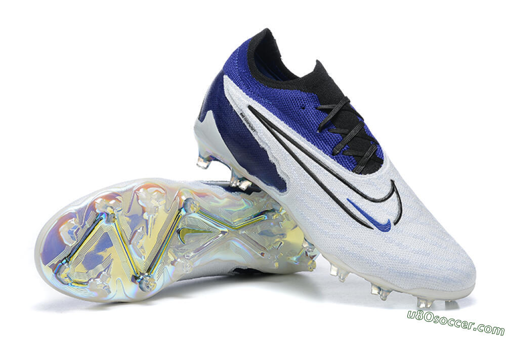 Nike Phantom GX Elite FG Firm Ground Soccer Cleats - White/Blue/Black 0
