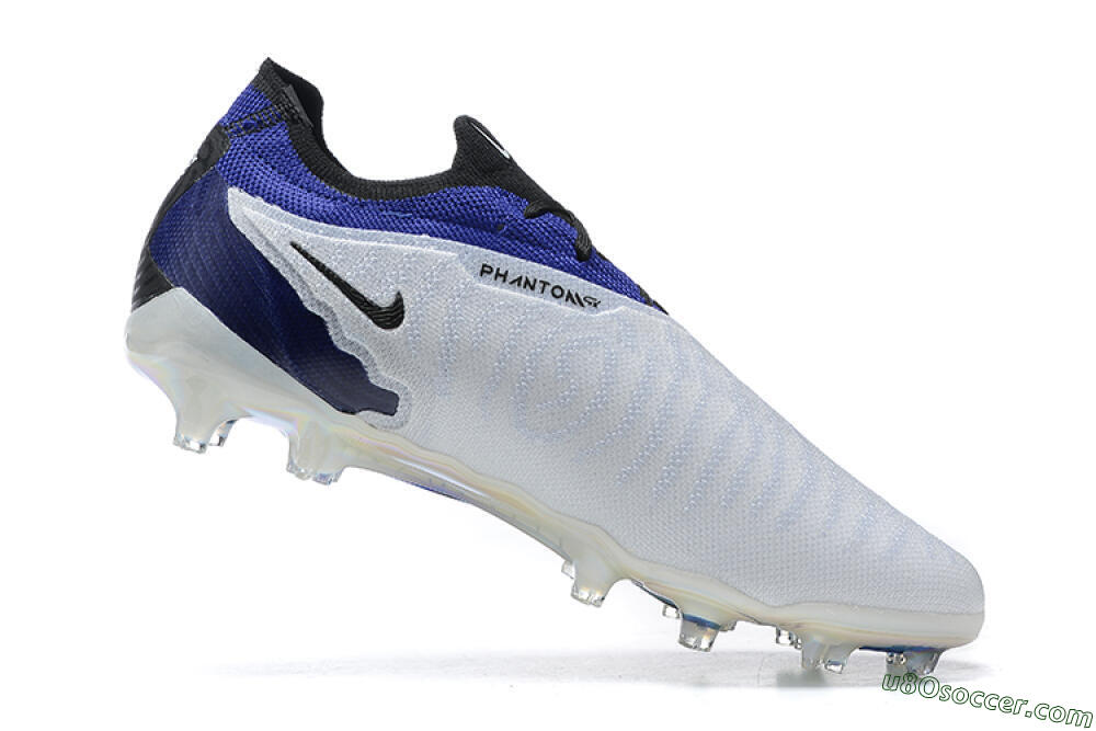 Nike Phantom GX Elite FG Firm Ground Soccer Cleats - White/Blue/Black 4