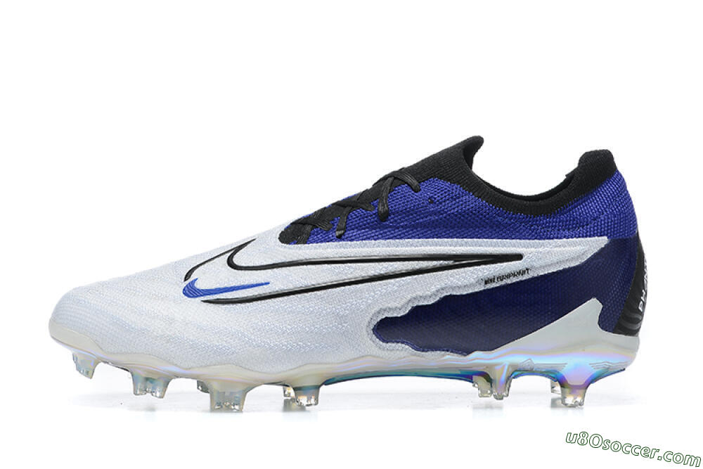 Nike Phantom GX Elite FG Firm Ground Soccer Cleats - White/Blue/Black 2