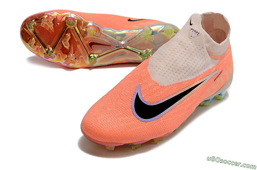 Nike Phantom GX Elite DF FG Firm Ground Soccer Cleats - Orange/Black/Sliver 3