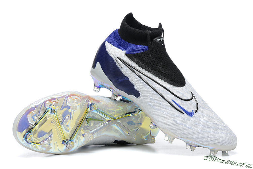 Nike Phantom GX Elite DF FG Firm Ground Soccer Cleats - White/Blue/Black 0