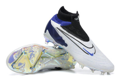Nike Phantom GX Elite DF FG Firm Ground Soccer Cleats - White/Blue/Black