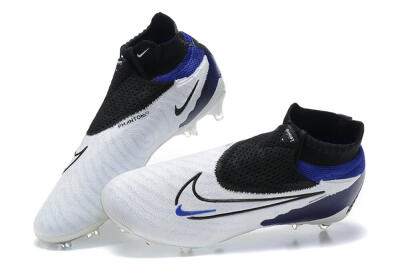 Nike Phantom GX Elite DF FG Firm Ground Soccer Cleats - White/Blue/Black