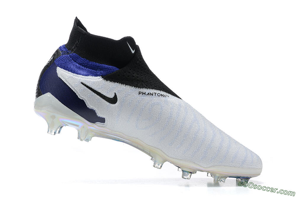 Nike Phantom GX Elite DF FG Firm Ground Soccer Cleats - White/Blue/Black 4