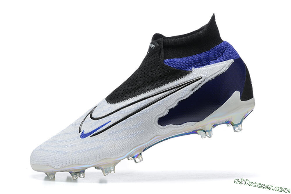 Nike Phantom GX Elite DF FG Firm Ground Soccer Cleats - White/Blue/Black 5