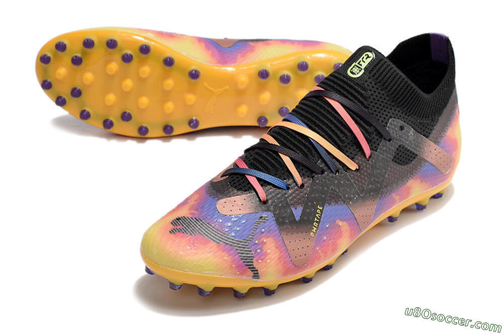 Puma Future Ultimate MG Multi Ground Soccer Cleats - Black/Gold/Blue 3