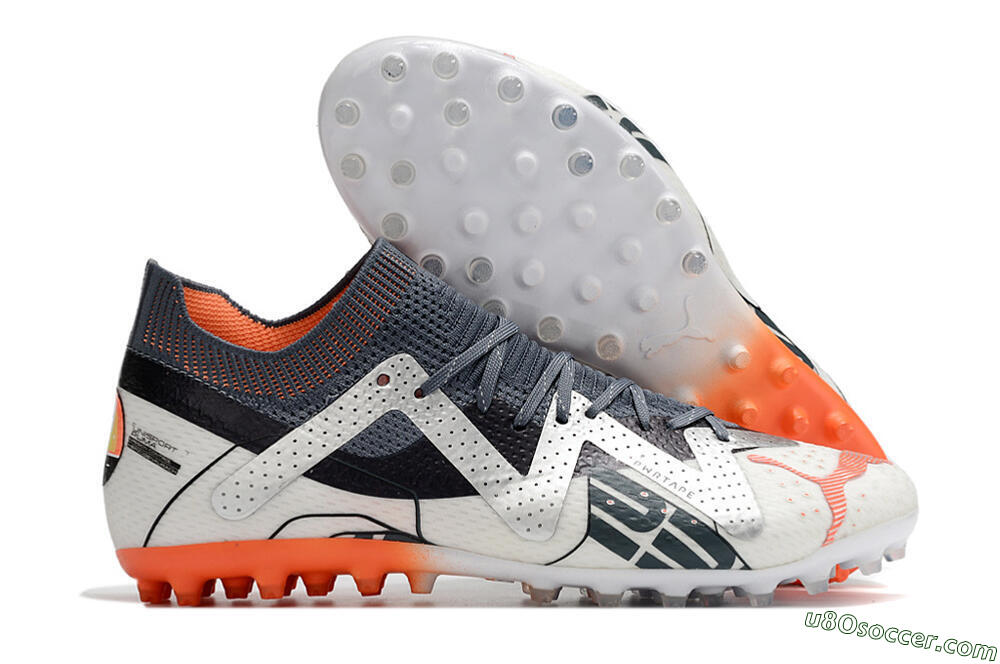 Puma Future Ultimate MG Multi Ground Soccer Cleats - White/Grey/Orange 1