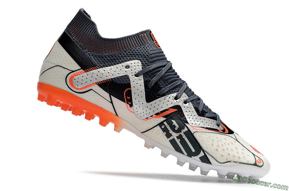 Puma Future Ultimate MG Multi Ground Soccer Cleats - White/Grey/Orange 4