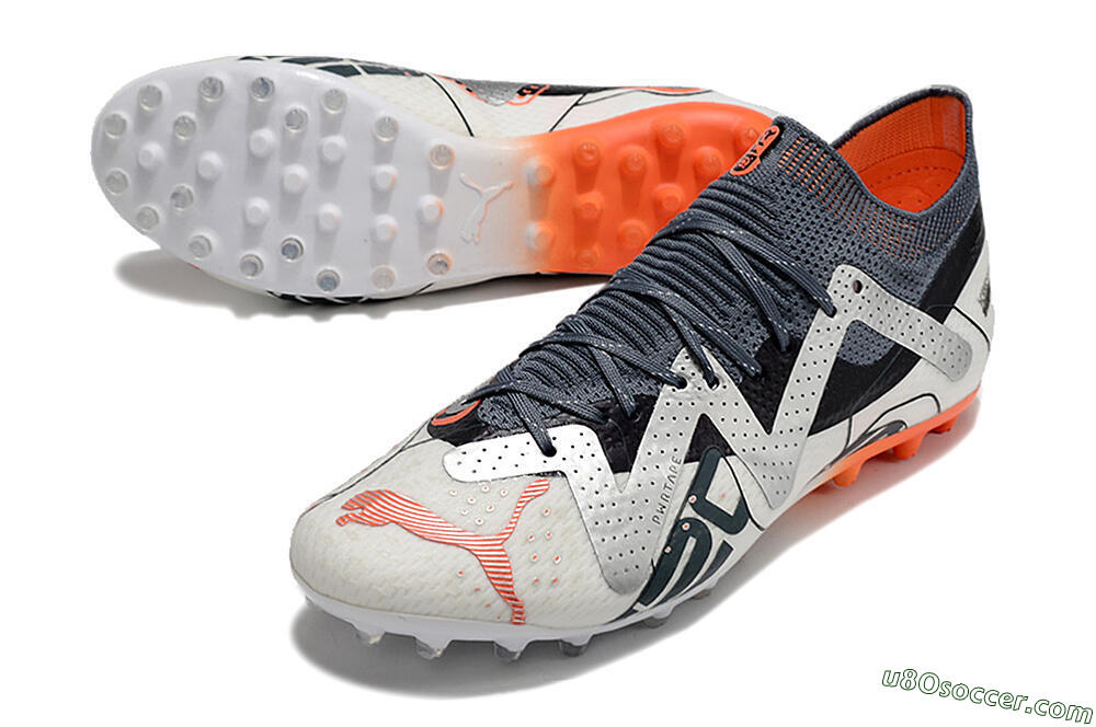 Puma Future Ultimate MG Multi Ground Soccer Cleats - White/Grey/Orange 3
