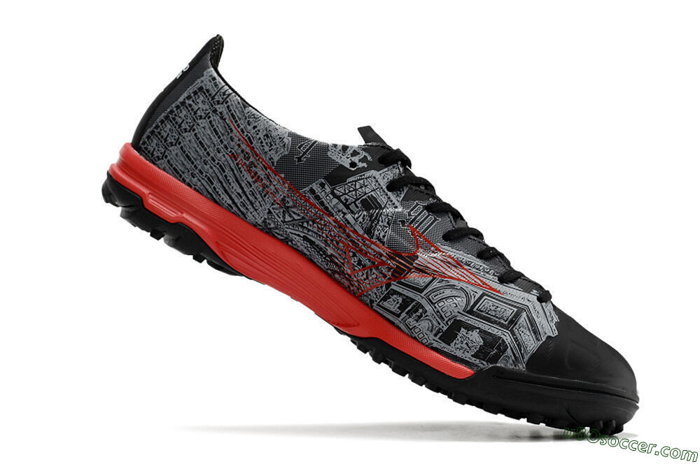 Mizuno Alpha Made in Japan TF Artificial Turf Soccer Shoes - Gery/Black/Red 4