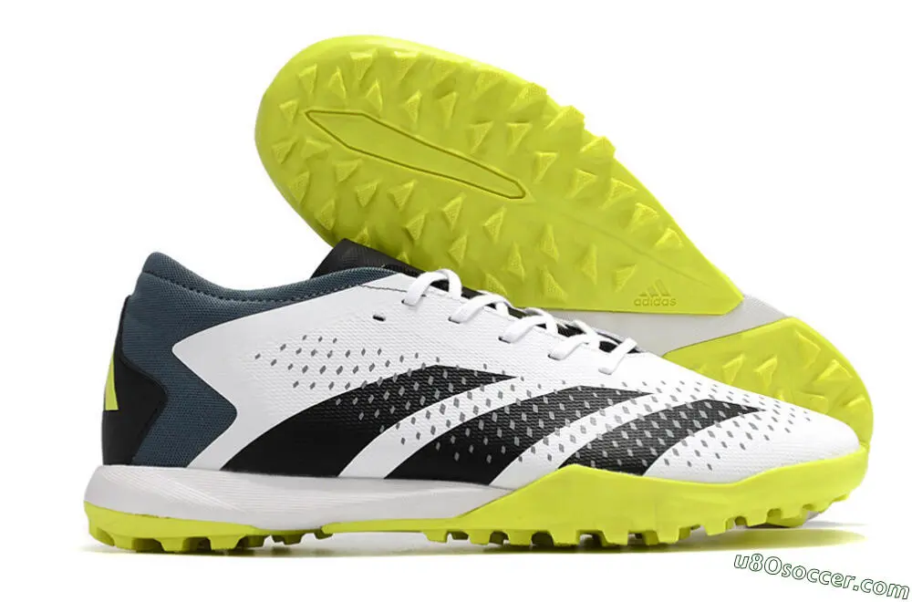 TF Artificial Turf Soccer Shoes White, Black, Blue Ultimate