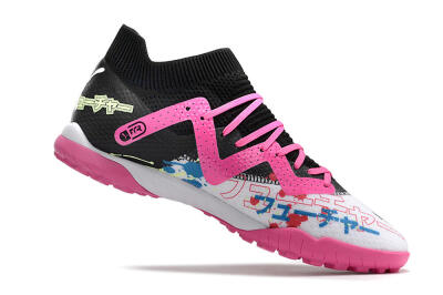 Puma Future X Powercat Tokyo Match TF Artificial Turf Soccer Shoes - White/Black/Pink/Yellow