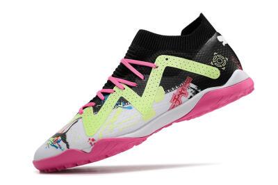 Puma Future X Powercat Tokyo Match TF Artificial Turf Soccer Shoes - White/Black/Pink/Yellow