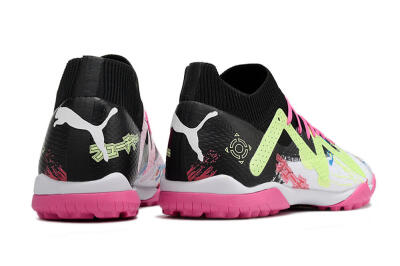 Puma Future X Powercat Tokyo Match TF Artificial Turf Soccer Shoes - White/Black/Pink/Yellow
