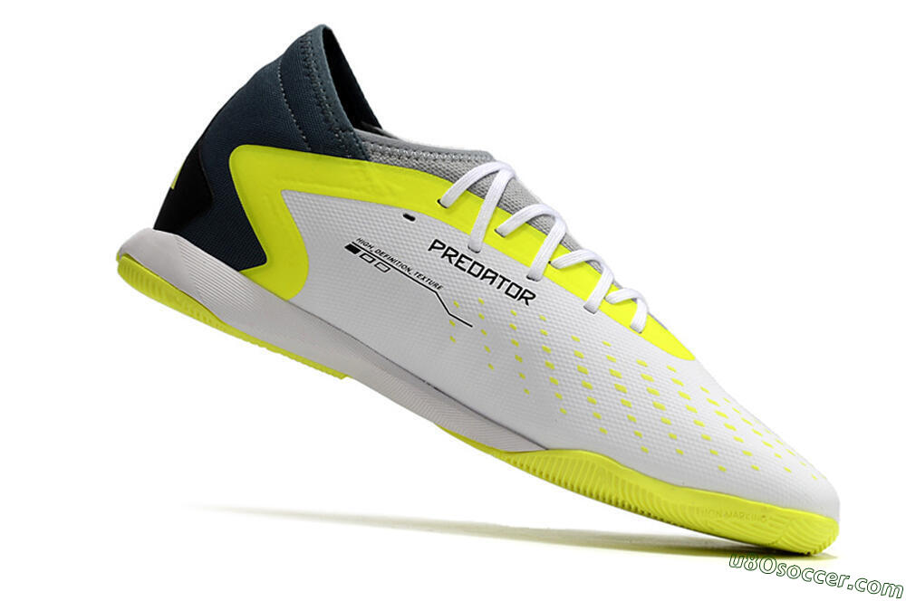 Adidas Predator Accuracy.3 IC Indoor & Futsal Soccer Shoes - White/Black/Yellow 4