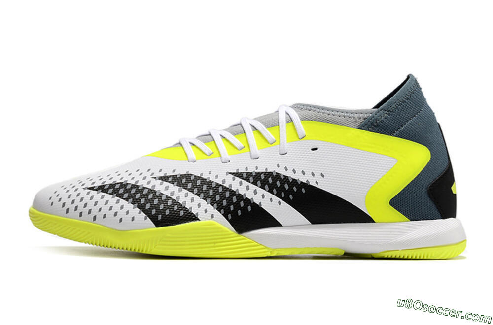 Adidas Predator Accuracy.3 IC Indoor & Futsal Soccer Shoes - White/Black/Yellow 2