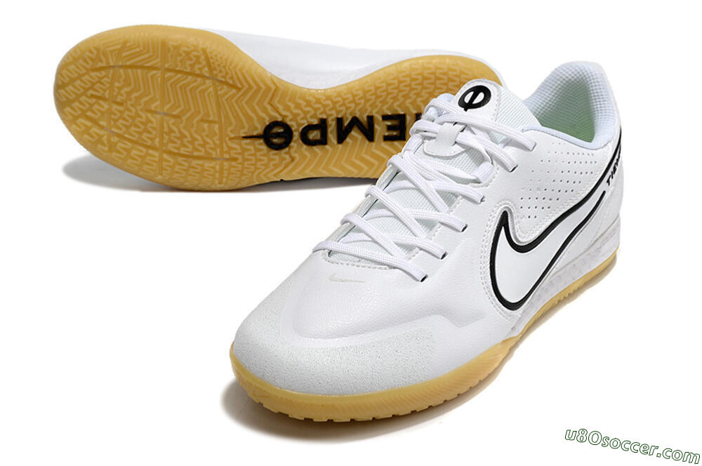 Nike React Tiempo Legend 9 Pro IC Indoor & Futsal Soccer Shoes - White/Black 3