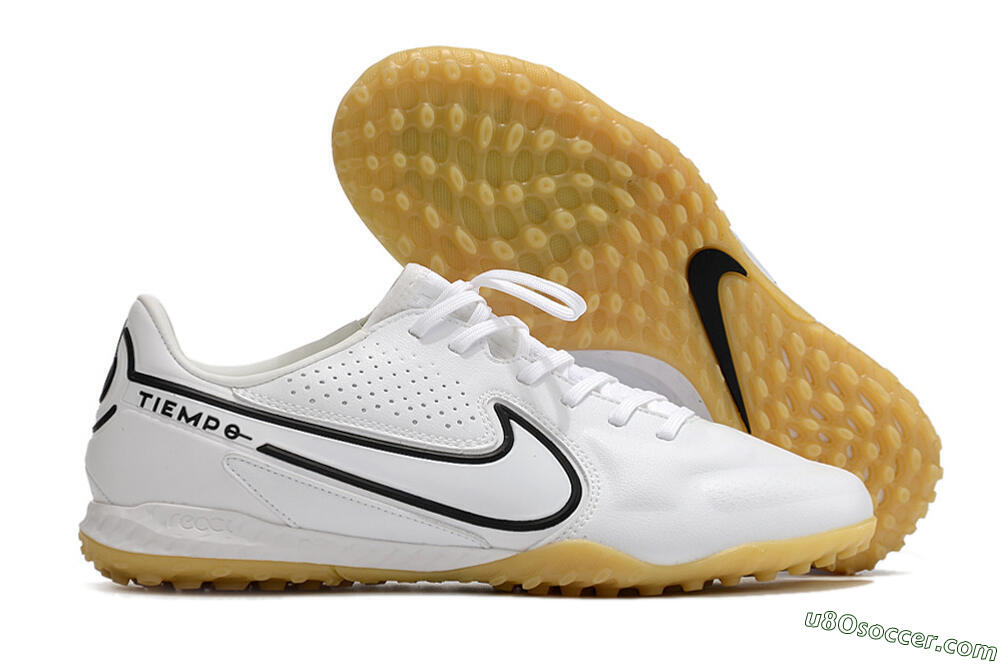 Nike React Tiempo Legend 9 Pro TF Artificial Turf Soccer Shoes - White/Black 1