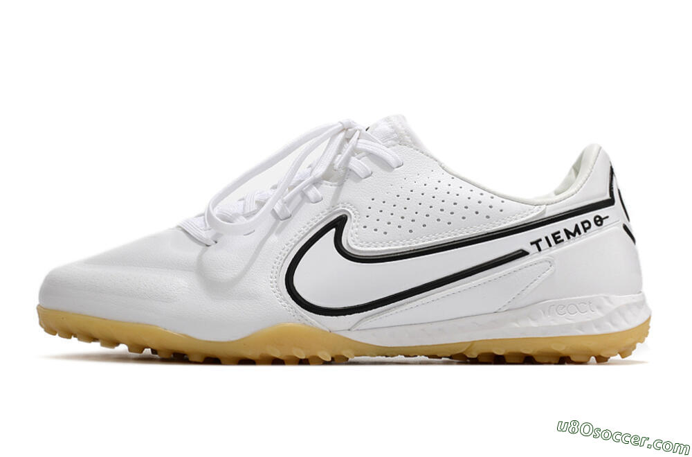 Nike React Tiempo Legend 9 Pro TF Artificial Turf Soccer Shoes - White/Black 2