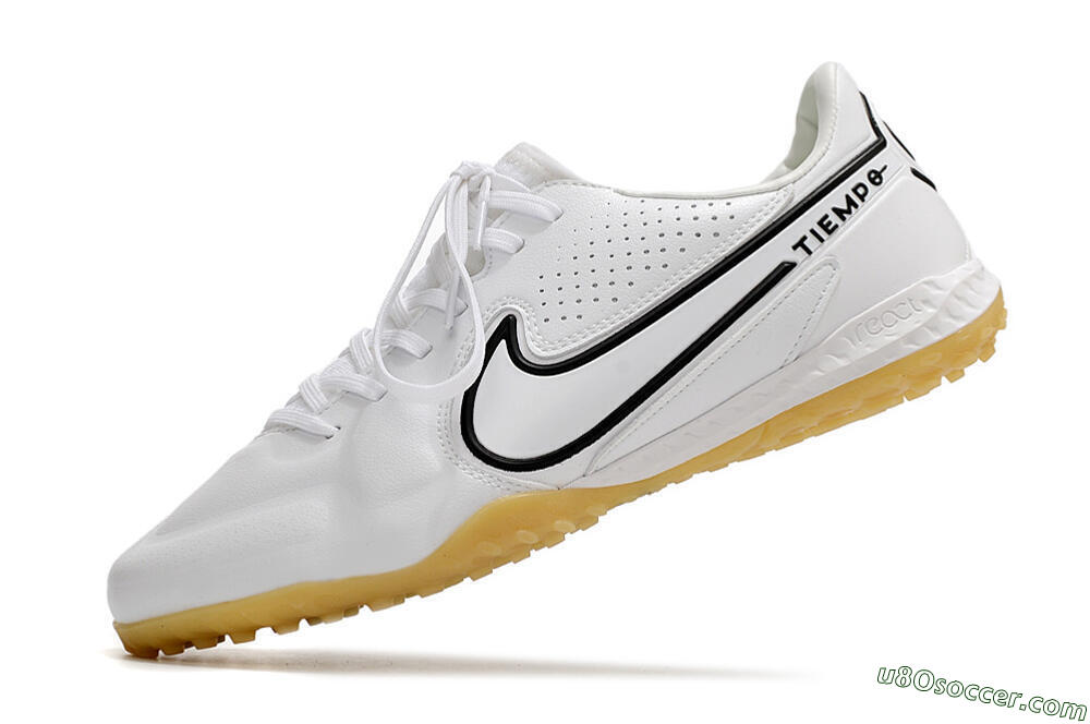 Nike React Tiempo Legend 9 Pro TF Artificial Turf Soccer Shoes - White/Black 4