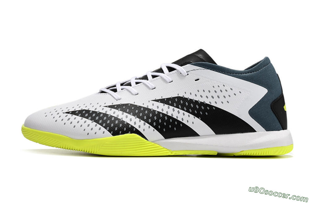 Adidas Predator Accuracy.3 IC Indoor & Futsal Soccer Shoes - White/Black/Blue 2