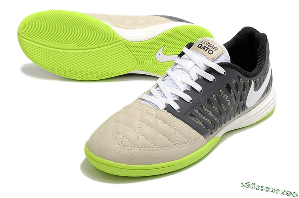 Nike Lunar Gato II IC Indoor & Futsal Soccer Shoes - Grey/Black/White 3