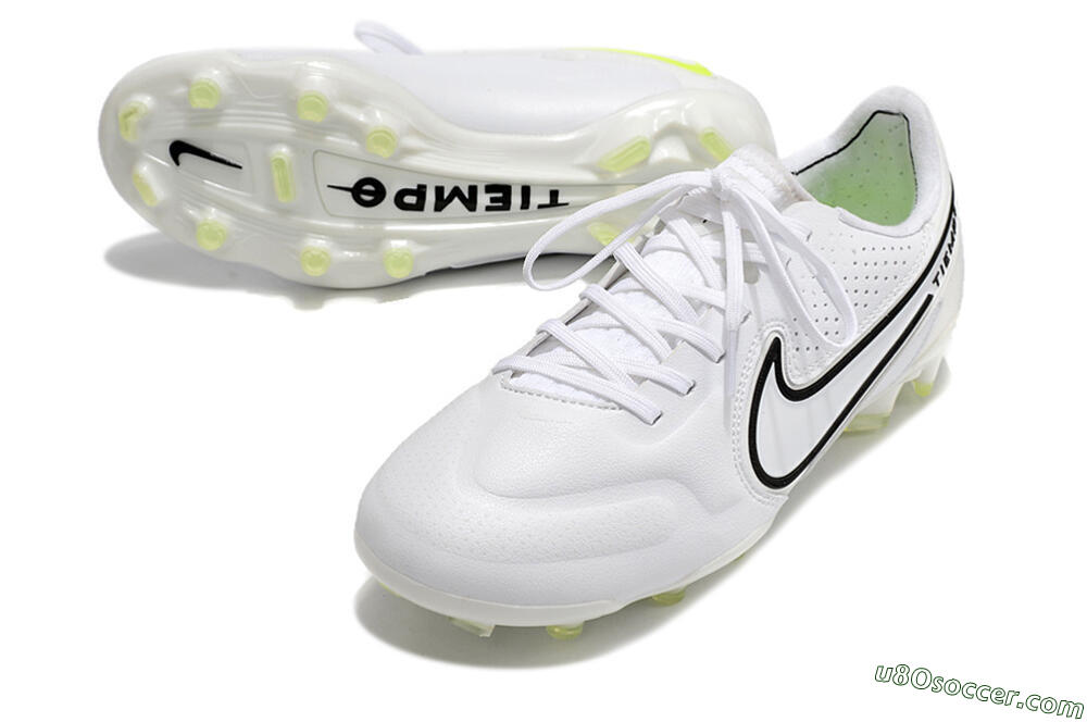 Nike Tiempo Legend 9 Elite FG Firm Ground Soccer Cleats - White/Black/Yellow 3