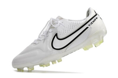 Nike Tiempo Legend 9 Elite FG Firm Ground Soccer Cleats - White/Black/Yellow