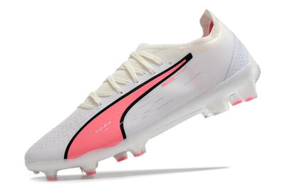 Puma Ultra Ultimate FG Firm Ground Soccer Cleats - White/Pink/Black