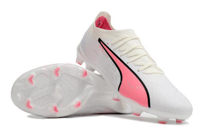 Puma Ultra Ultimate FG Firm Ground Soccer Cleats - White/Pink/Black