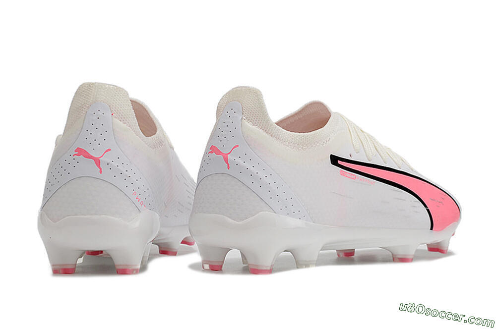 Puma Ultra Ultimate FG Firm Ground Soccer Cleats - White/Pink/Black 6