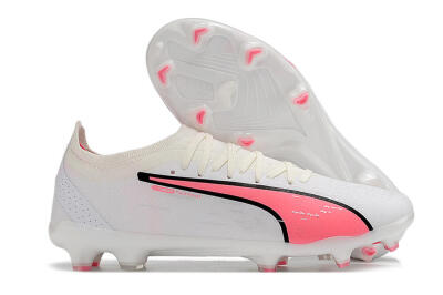 Puma Ultra Ultimate FG Firm Ground Soccer Cleats - White/Pink/Black