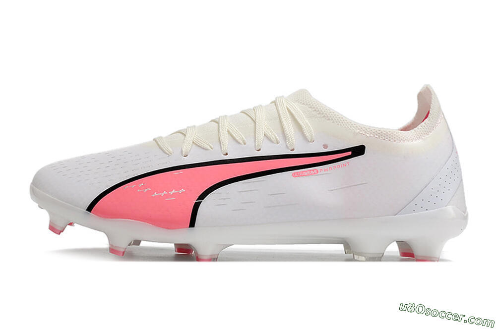 Puma Ultra Ultimate FG Firm Ground Soccer Cleats - White/Pink/Black 2
