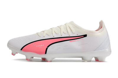 Puma Ultra Ultimate FG Firm Ground Soccer Cleats - White/Pink/Black