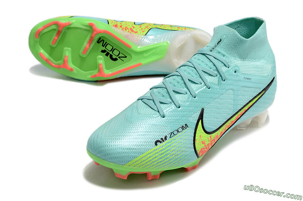 Nike Air Zoom Mercurial Superfly 9 Elite FG Firm Ground Soccer Cleats - Blue/Green/Black 3