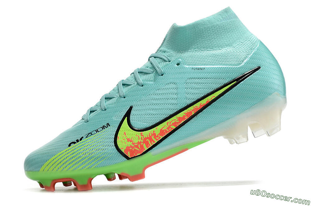 Nike Air Zoom Mercurial Superfly 9 Elite FG Firm Ground Soccer Cleats - Blue/Green/Black 5
